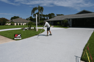 guy cleaning driveway